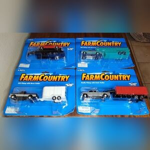 Vintage ERTL Farm Country Pick-Up Truck And Trailer Die-Casts